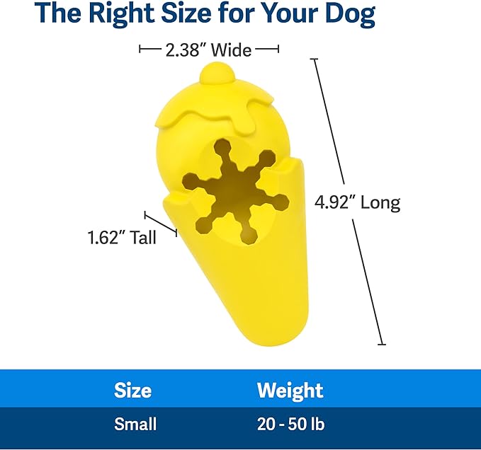 PetSafe Frosty Cone Dog Toys – Fill and Freeze Treat Holding Chew Toy – BPA Free Rubber – French Vanilla Scented – Interactive Pet Puzzle for Boredom or Separation Anxiety