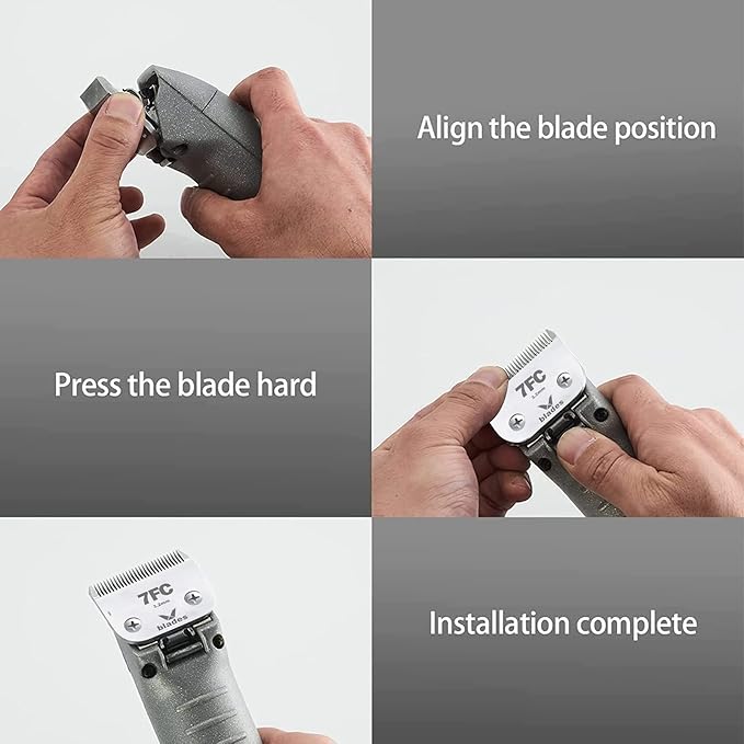 7FC Clipper Blade Dog Grooming Compatible with Andis Clippers Carbon Infused Steel Detachable Ceramic Sharp Edge Also Compatible with Wahl/Oster Dog Clippers