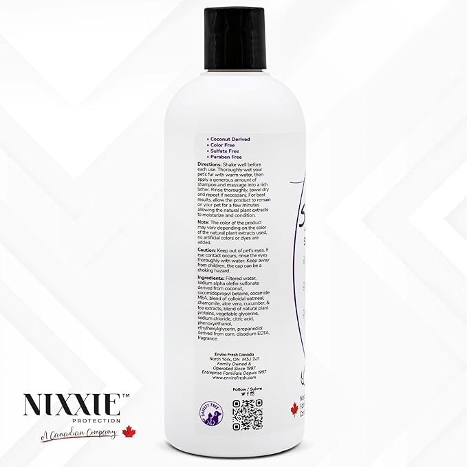 Dog Shampoo, 4-in-1 Pet Shampoo by EnviroFresh - Dog Shampoo for Allergies and Itching, Dog Shampoo for Smelly Dogs (Lavender) 12 oz.