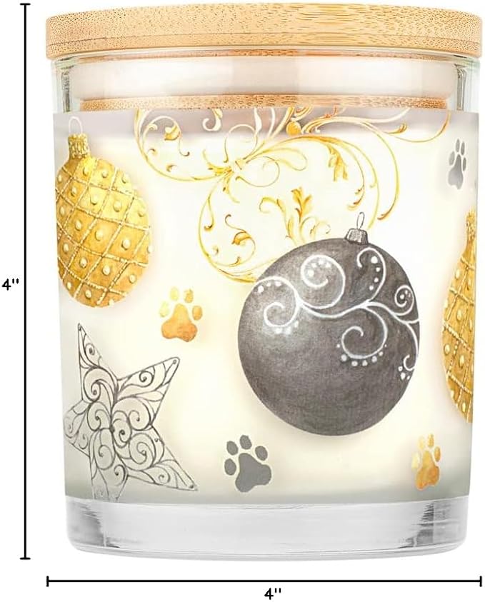 One Fur All Pet House Candle 2 Pack - Plant-Based/Soy Candle - Clean Burning Scented Candles, Long Lasting Pet Odor Candle for Home - Silver & Gold