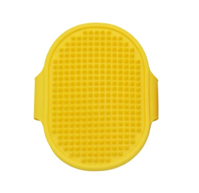 Pet Shampoo Brush Soothing Massage Rubber Bath Comb for Dogs & Cats Pet Sensitive Skin (Yellow)
