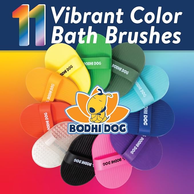 Bodhi Dog Shampoo Brush - Pet Grooming & Bath Supplies for Cats and Dog - Bath Brush for Long & Short Hair - Premium Scrubber for Shower, Bathing & Massage (One Pack, Green)