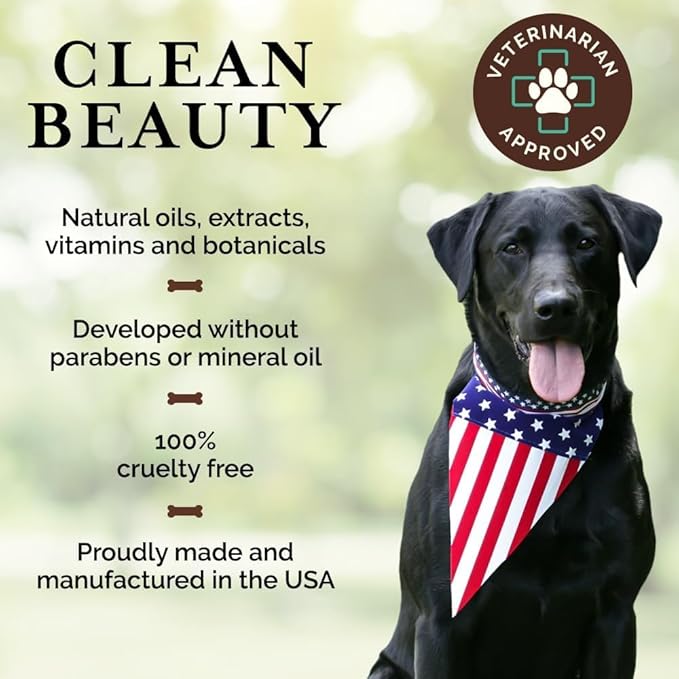 6-in-1 Moisturizing Dog Shampoo with Brush, Made with Naturally Derived Ingredients to Cleanse, Soothe, Deodorize, and Soften The Skin and Coat 480ml