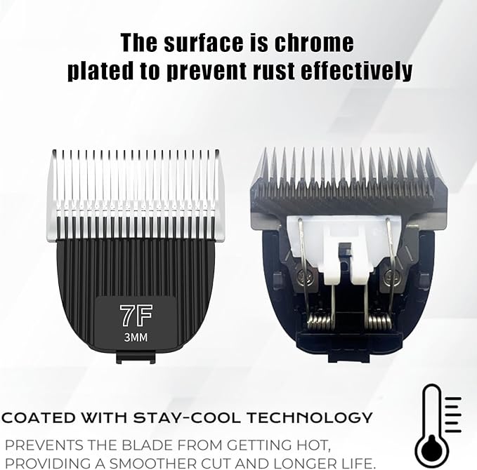 1Pack Flash Clipper Professional Detachable Replacement Blades,Compatible with Kenchii Flash Clipper Blade(Size 7F-3mm )