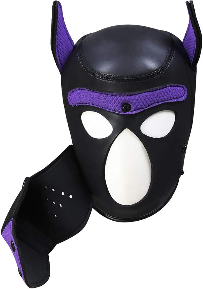 Neoprene Puppy Hood Camo Full Face Mask Cosplay Costume Dog Head Masks