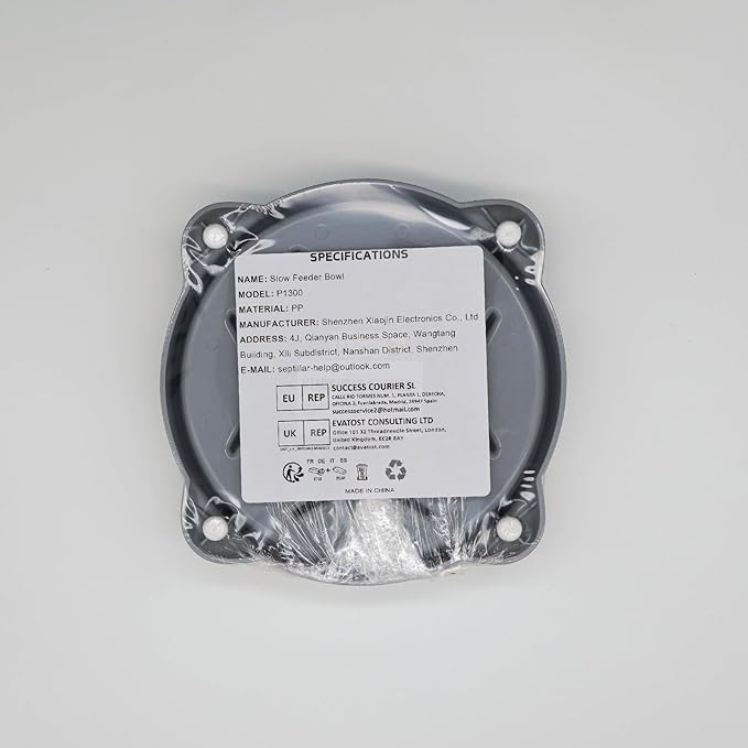 Slow Feeder Dog Bowls Small Breed, Dog Food Bowl Small Anti-Choking Bloat Stop Puzzle Healthy Eating Bowl (Gray, 1 Cup)