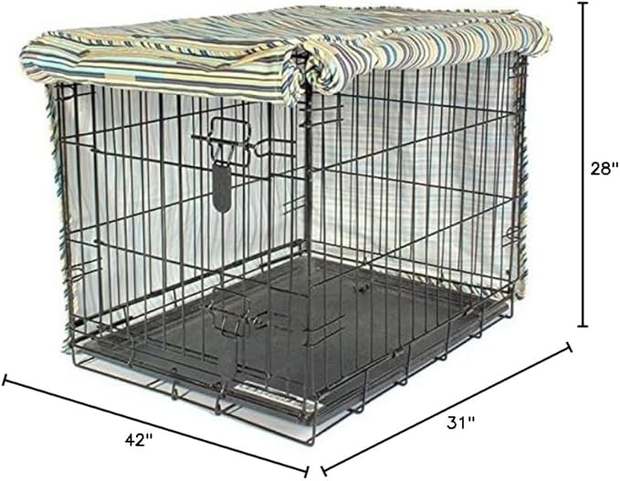 Molly Mutt I Don't Like Mondays Dog Crate Cover, 100% Cotton Canvas Cover with 2 Roll-Up Panels, Ideal for Dog or Cat Crate, Durable, Washable, and Free of Harmful Chemicals, 42" x 28" x 31"