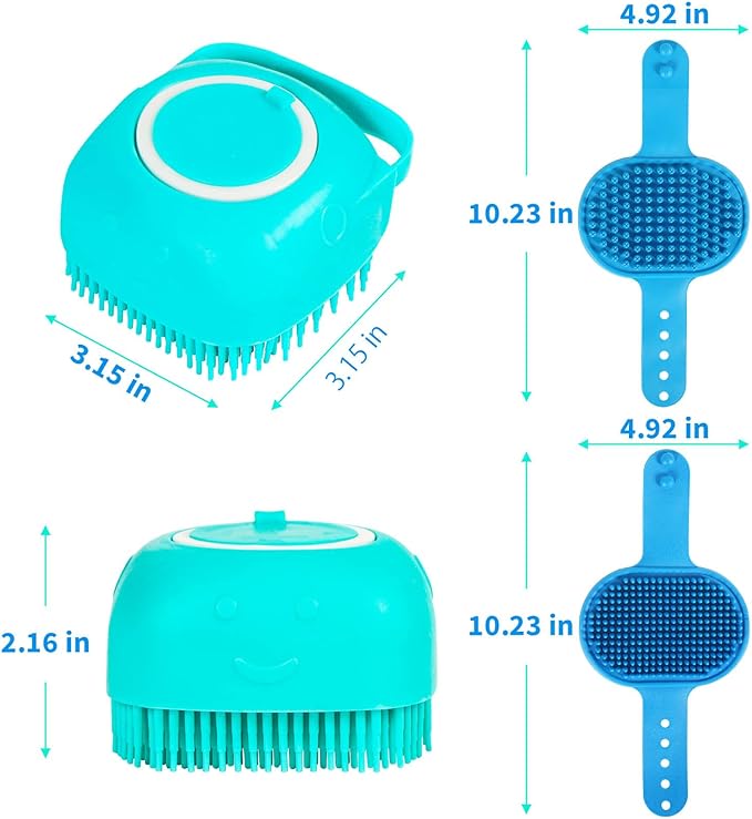 3PCS Dog Shampoo Brush | Dog Bath Brush | Dog Scrubber for Bath | Dog Bath Brush Scrubber | Dog Shower/Washing Brush