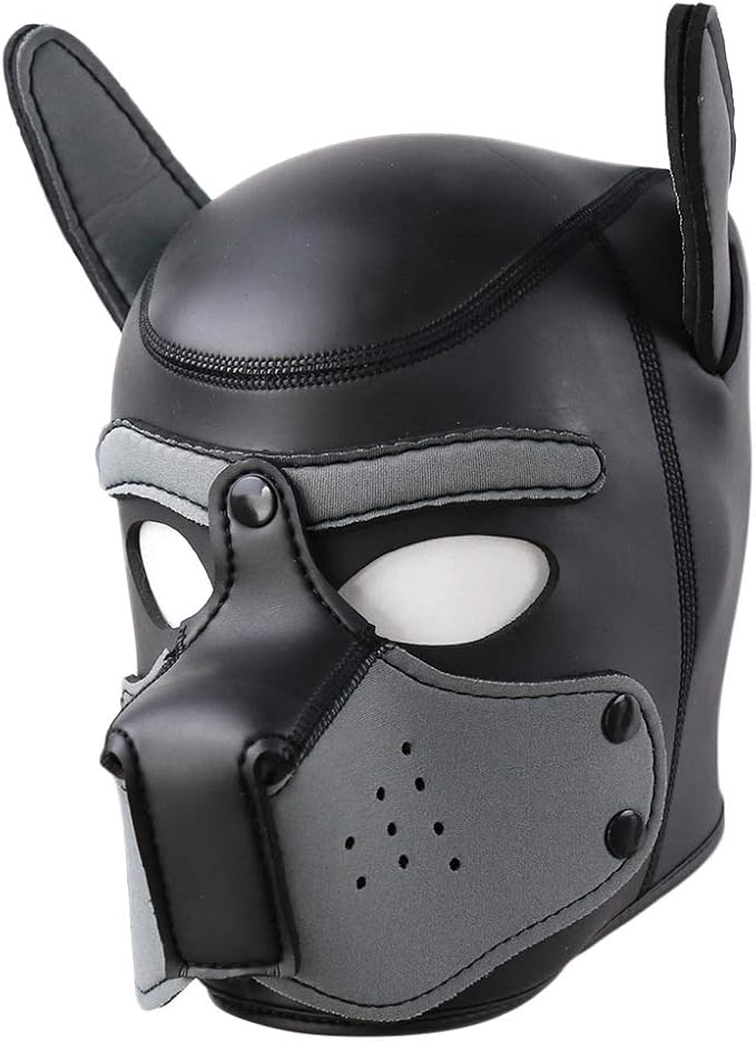 Neoprene Puppy Hood Camo Full Face Mask Cosplay Costume Dog Head Masks