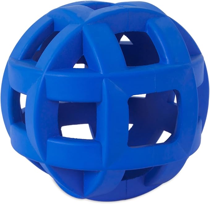 JW Pet Hol-ee Roller Extreme Dog Toy Puzzle Ball, Natural Rubber, Medium (4.5 Inch Diameter), Colors May Vary