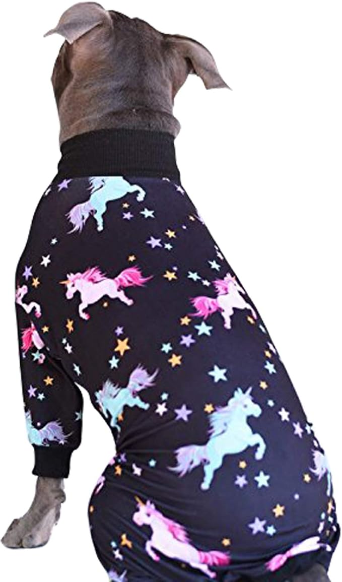 Tooth & Honey Pit Bull Pajamas - Unicorn Dog Pajamas - Lightweight Pullover Pjs - Full Coverage - Updated FIT