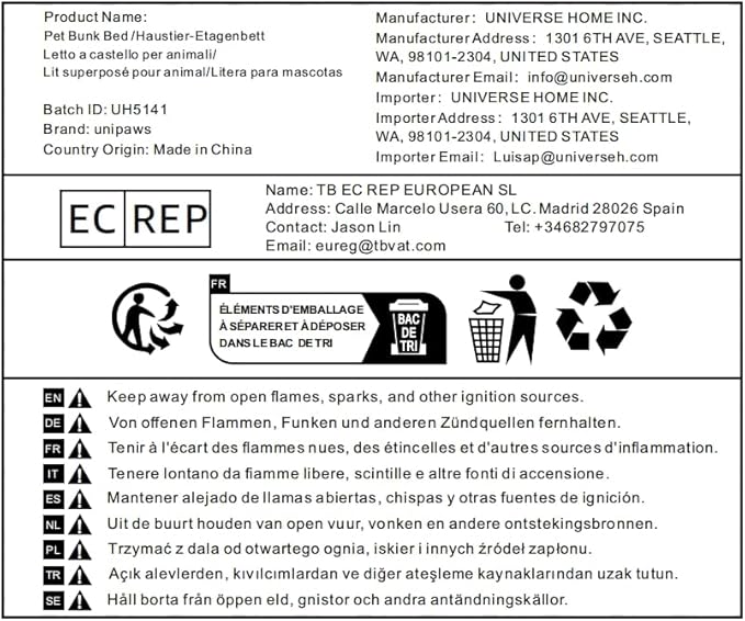 unipaws Dog Crate Furniture, Wooden Dog Kennel for Small Breed, Indoor Decorative Wood Dog Cage, Inside Side End Table Crate with Tray and Dog Bed for Puppy, Cats, Min Pigs, Rabbit, Up to 25 lbs