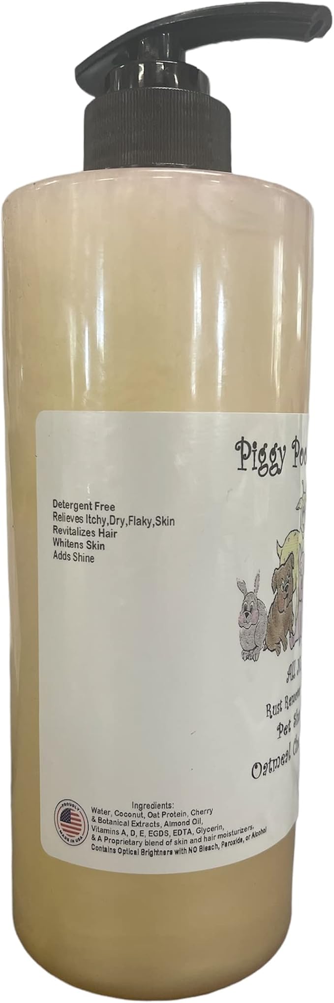 All Natural Whitening Shampoo Oatmeal Cherry Scented No Bleach Peroxide or Alcohol for Pigs Dogs Small Animals