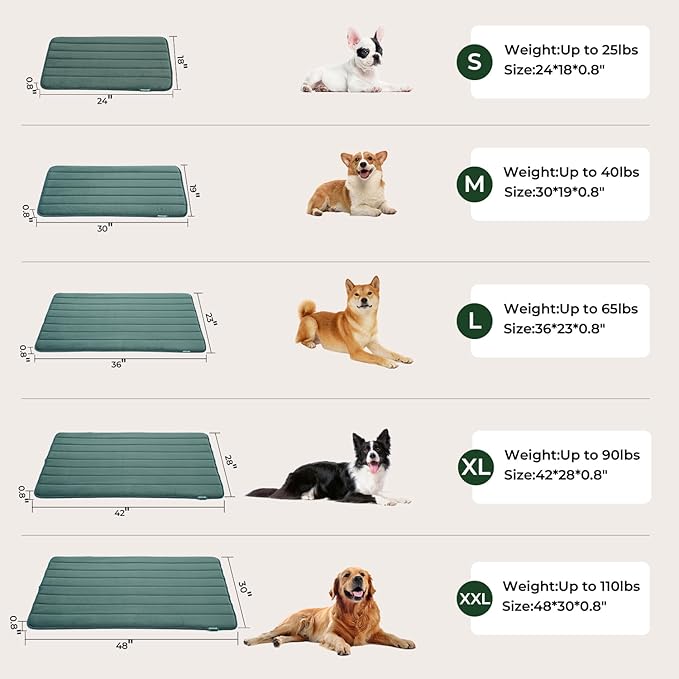 BALANCE Dog Crate Pad, Dog Foam Crate Mat Kennel Pad, Washable Water-Resistant Pet Bed Flat Dog Cage Mat for Large Dogs