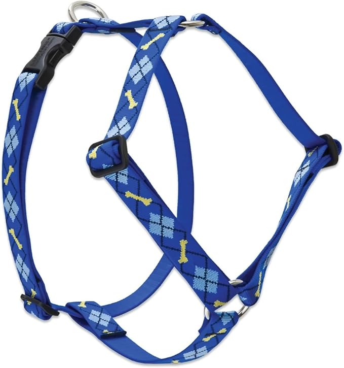 LupinePet Originals 1" Dapper Dog 20-32" Adjustable Roman Dog Harness for Medium Dogs