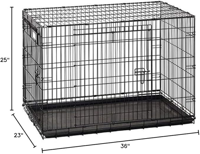 Precision Pet Products Two Door Great Crate Wire Dog Crate, 36 Inch, For Pets 50-70 lbs, With 5-Point Locking System
