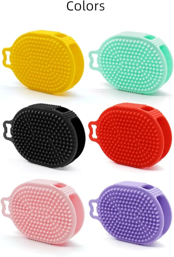 Dog Grooming Brush,Soft Silicone Pet Bath Brushes with Handle Grooming Brush Cat,Shampoo Soothing Comb for Wet Dry Long Short Haired Pets Massaging