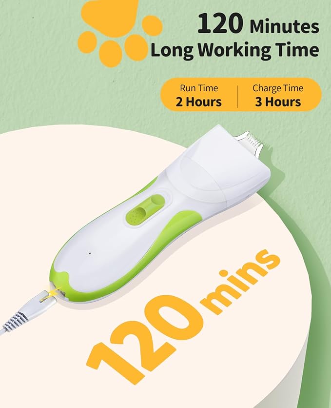 Low Noise Dog Paw Trimmer, Cordless Small Clippers for Grooming With Ceramic Blade, Waterproof Shaver for Cats, Eyes, Ears, Face, Rump