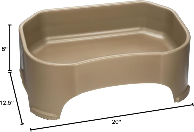 Neater Pet Brands Extra Large Water Bowl for Dogs, Outdoor Dog Water Bowl (2.25 Gallon Extra-Large Capacity), Big Trough Style Food Dish for Indoors or Outside, No Spill Large Dog Bowls, Champagne