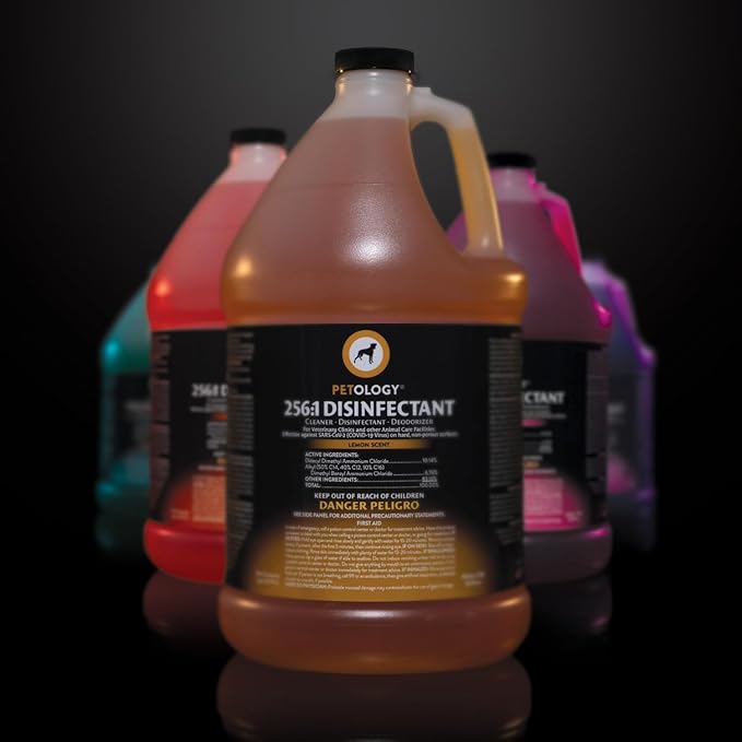 256:1 Disinfectant, 1 Gallon - Liquid Concentrate Disinfectant and Deodorizer, Sanitizer for Veterinary Clinics and Kennels, Effective Against Viruses and Bacteria (Cherry)