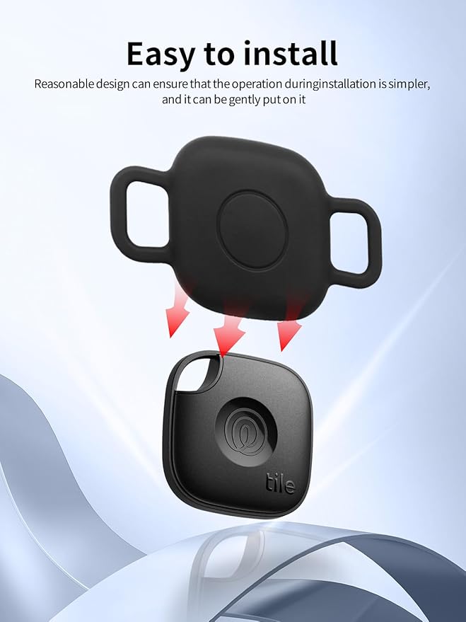 Case for Tile by Life360 Mate (2024) Bluetooth Tracker for Dog, Cat, Pets, Soft Silicone Protective Portable Scratch Shock Resistant,1 Black+1 White.