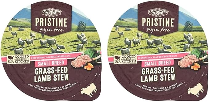 Castor & Pollux Pristine Grass-Fed Lamb Stew Small Breed Dog Food, 3.5 OZ (Pack of 2)