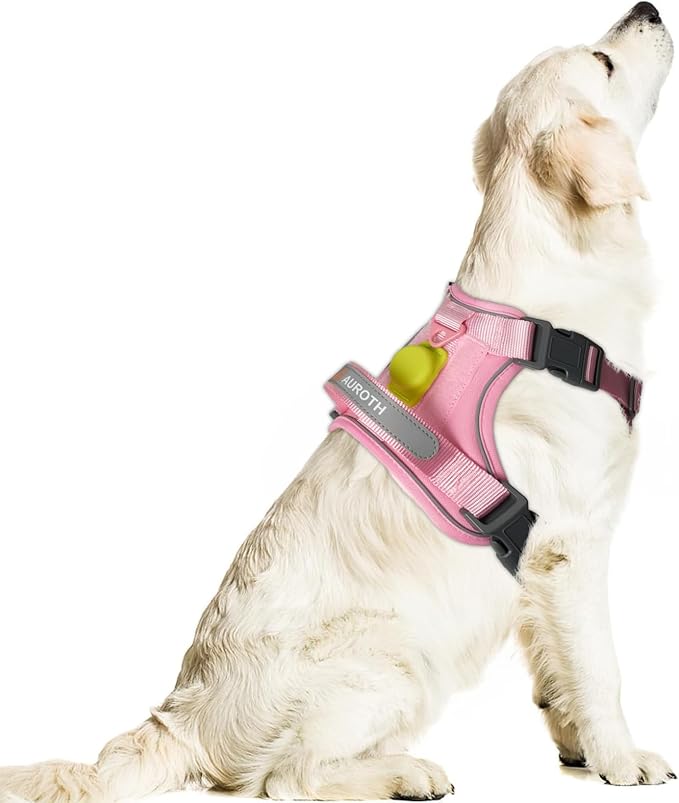 AUROTH Dog Harness for Large Dogs, Dog Vest Harness Large Size Dog, Large Dog Harness, No Pull Dog Harness for Large Dogs with Handle, XL Dog Harness, Pink XL