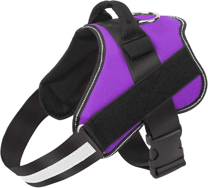 Bolux Dog Harness, No-Pull Reflective Dog Vest, Breathable Adjustable Pet Harness with Handle for Outdoor Walking - No More Pulling, Tugging or Choking (Purple, XS)