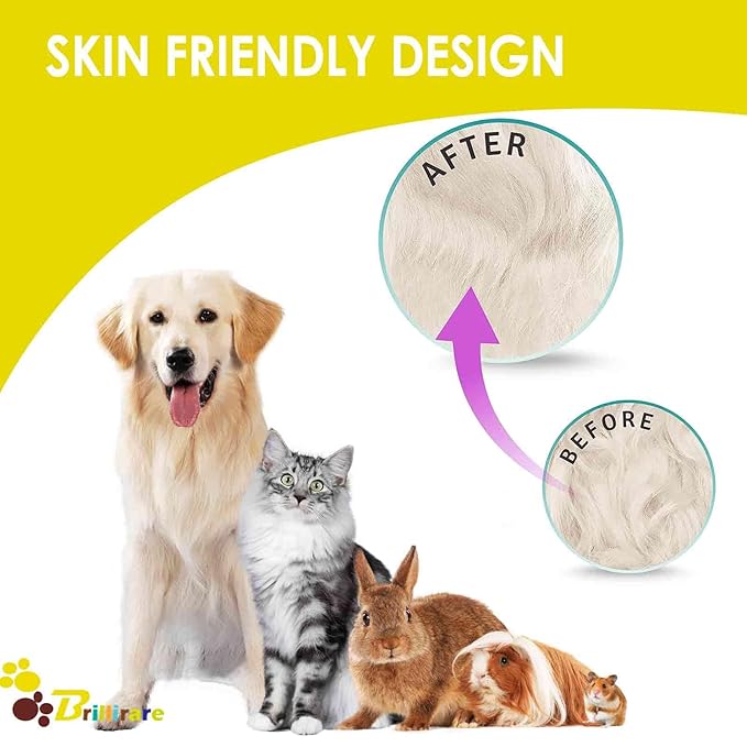 3 Pack Dog Grooming Comb, Flea Lice Pet Combs, Stainless Steel Cat Combs with Rounded Teeth, Professional Metal Tear Stain Remover, Dematting Tool for Small, Medium & Large Pets