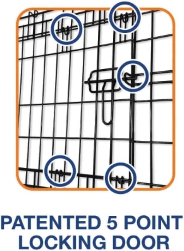 Precision Pet Products Two Door Great Crate Wire Dog Crate, 36 Inch, For Pets 50-70 lbs, With 5-Point Locking System