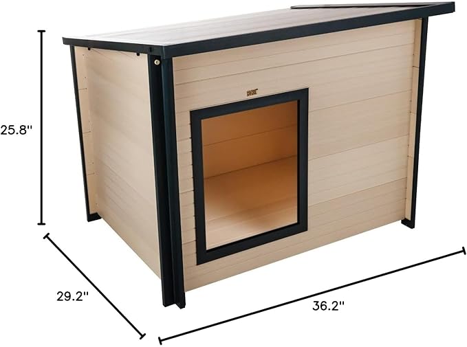 New Age Pet ECOFLEX Lodge Style Dog House - Medium, Tan and Green (ECOH203M-GN)