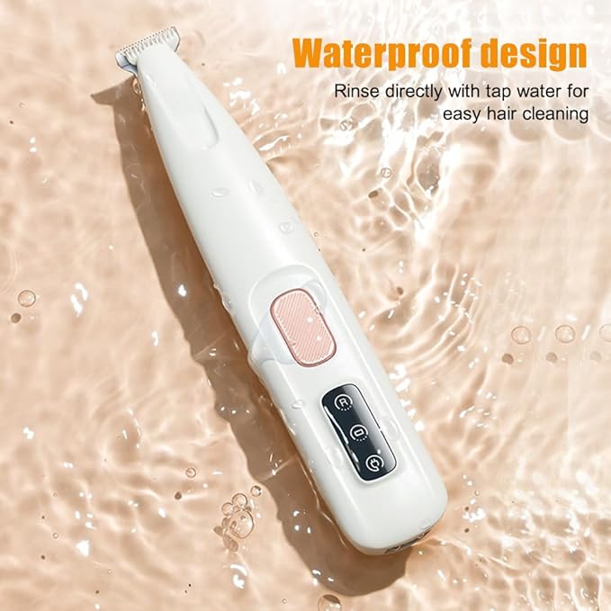 MiOYOOW Dog Clippers, Low Noise Dog Paw Trimmer USB Rechargeable Pet Shaver with LED Light & Widen Blade for Grooming Pet Paws, Eyes, Ears, Face Hair