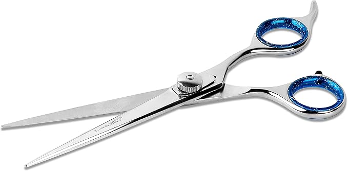 Laazar Pet Grooming Set - 7" Straight Pet Grooming Scissors & 6.5" Pet Thinning Shears with 42 Teeth | Professional Dog Shearing Scissors Kit | Use as Dog Shears, Cat Shears, Rabbit Shears