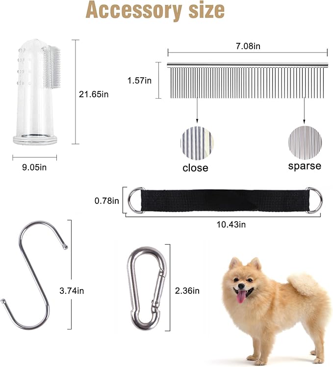 Pet Grooming Hammock for Dogs & Cats with Nail Clippers/Nail Trimmers/Scissors/Toothbrush, Dog Grooming Harness for Nail Trimming Pet Home Grooming Assistant 14-Piece Set (S)
