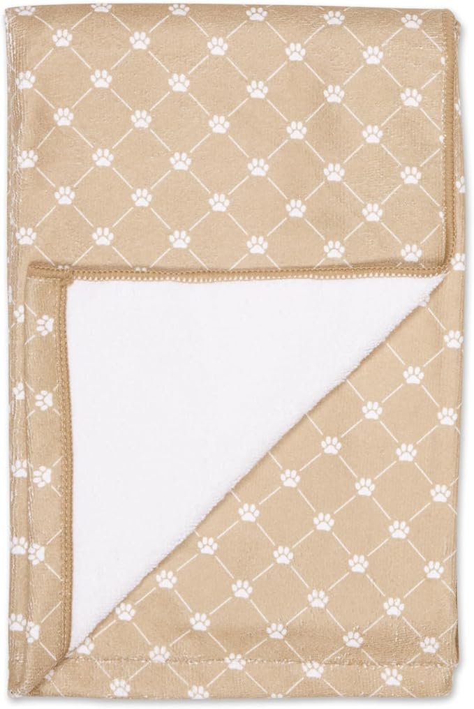 Bone Dry Pet Grooming Towel Collection Absorbent Microfiber X-Large, 41x23.5", Trellis Taupe