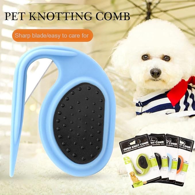 2PCS Multifunctional Pet Grooming Tools: 3-in-1 De-Matting and Massage Comb for Dogs and Cats (Black + Orange)