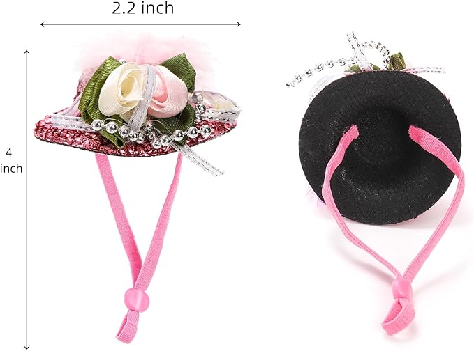 12 Pcs Chicken Hats for Hens, Mini Feather Top Chicken Helmet Halloween Accessories, Funny Small Hat Tiny Pet Hat, Chicken Show Costume for Rooster Duck Hamster Parrot Bird Poultry Snake