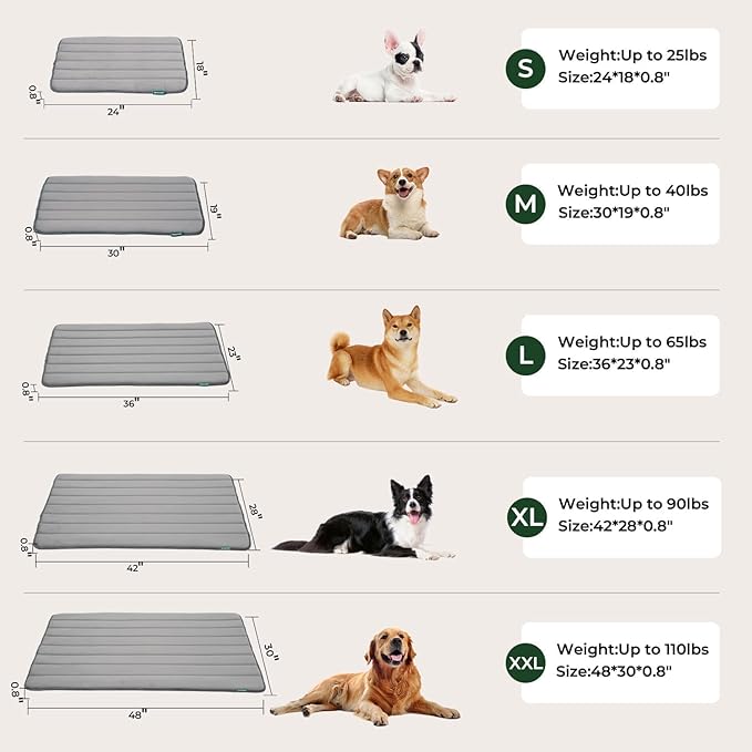 BALANCE Dog Crate Pad, Dog Foam Crate Mat Kennel Pad, Washable Pet Bed Flat Dog Cage Mat for Small Dogs