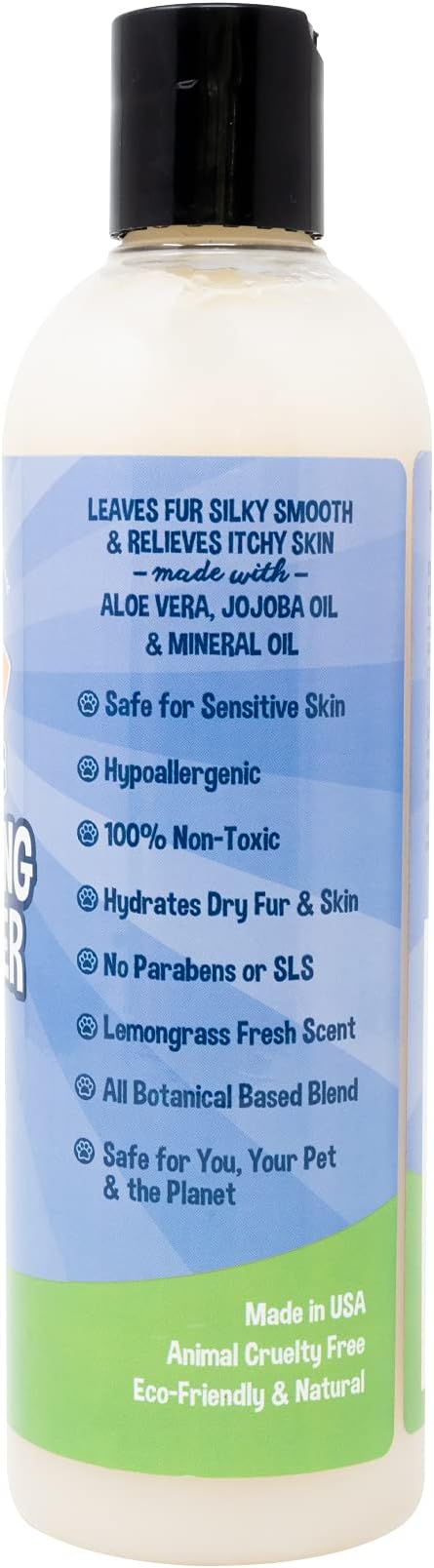 Bodhi Dog Gentle Moisturizing Dog Conditioner - Soothing Plant-Based Formula with Aloe Vera & Jojoba Oil - Hydrates & Softens Coat - Leaves Coat Soft Shiny & Manageable - Lemongrass (17 Fl Oz)