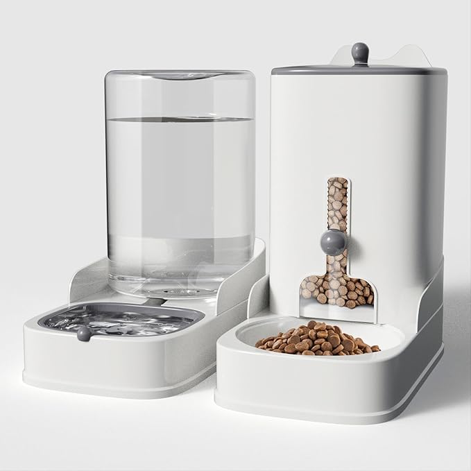 Automatic cat Feeder by Petmagic is a 4.4L Large-Capacity cat Food and Water Bowl Set. This Two-Piece Set is Suitable for pet Feeding, Including Small and Medium-Sized Dogs, Kittens.