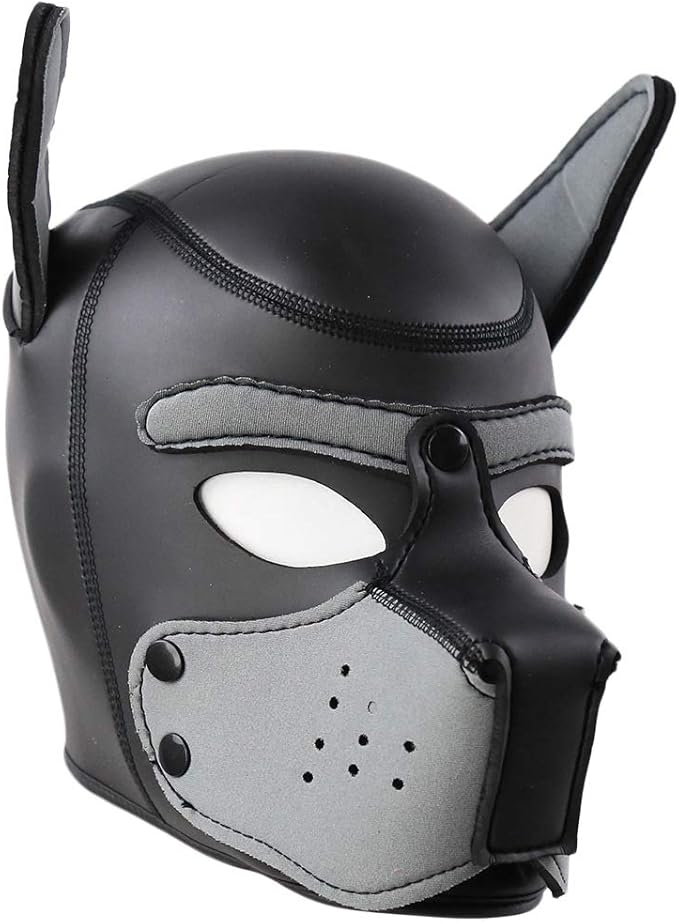 Neoprene Puppy Hood Camo Full Face Mask Cosplay Costume Dog Head Masks