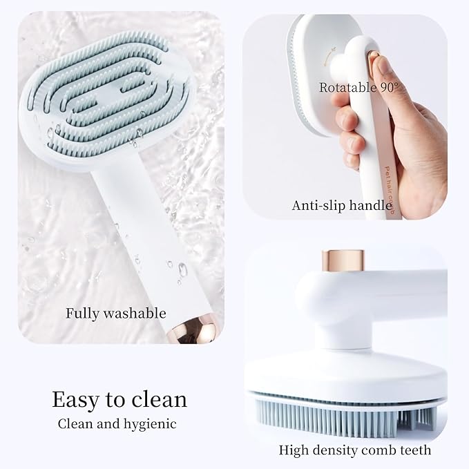 3PCS Cat Brush with Release Button,Dog Brush,Cat Brush Dog Brush for Shedding Grooming, Cat Brushes for Indoor Cats, Dog Grooming Brush Pet Brush for Semi-Short to Semi-Long Hair