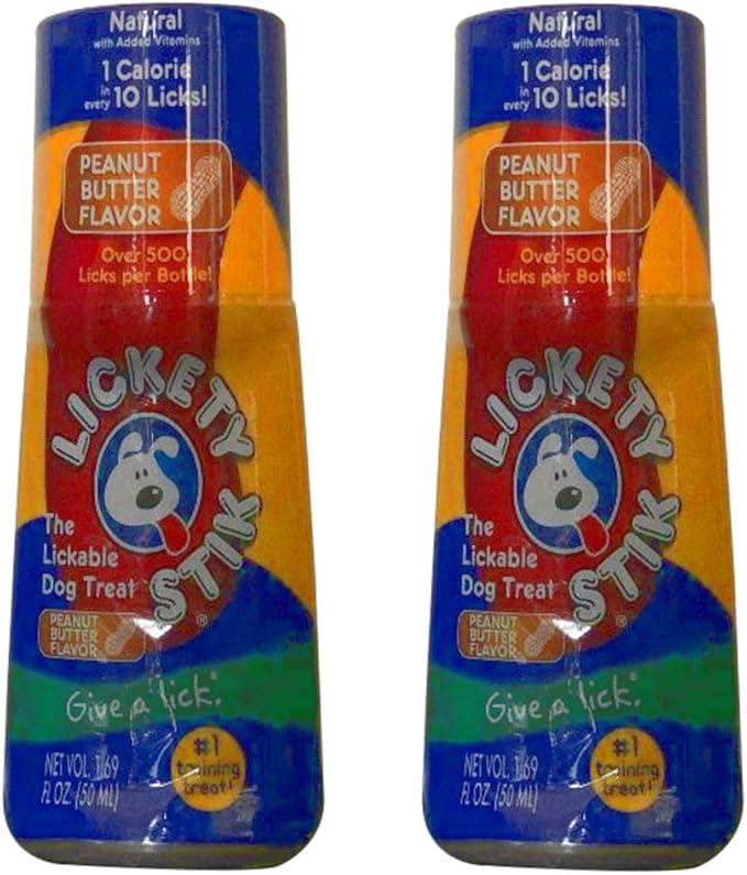 Set of Two Lickety Stik Low-Calorie Liquid Dog Treats - Peanut Butter