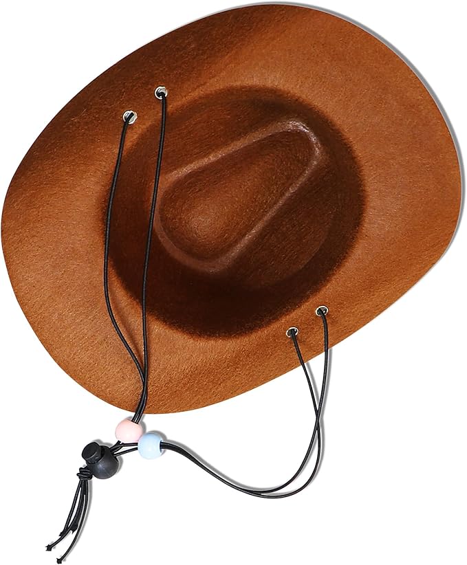 Dog Halloween Costumes, Dog Cowboy Costume Halloween Pet Cowboy Hat Bandana Scarf for Small Medium Large Dogs Pets (Brown Hat & Red Bandana, Large)