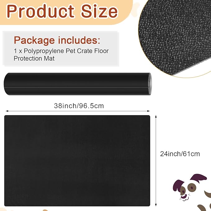 PVC Pet Crate Floor Protection Mat 24" X 38" XXL Washable Floor Covering Reusable Waterproof Non Slip Rug Whelping Pad for Pet