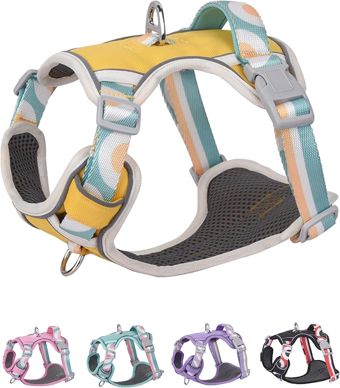 Petank Dog Harness for Small Dogs, Dog Harness with Handle, Small Dog Harness, Puppia Dog Harness, Dog Vest Harness, Dog Harness No Pull, Puppy Harness, Yellow Dog Harness. (Yellow, XXS)