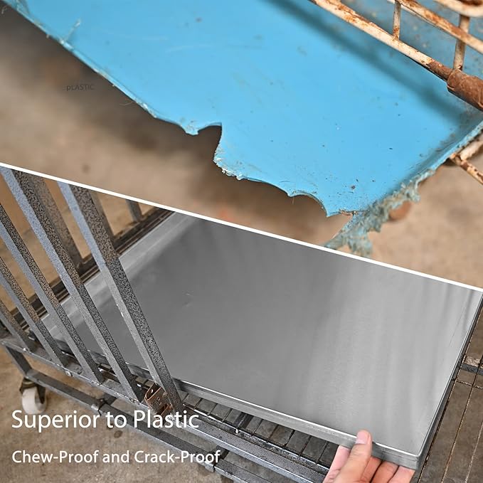 35x21.63x1 Replacement Tray for Dog Crate, Stainless Steel, Chew-Proof and Crack-Proof Dog Kennel Tray Replacement