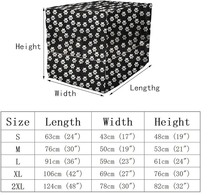 Morezi Dog Crate Cover for Wire Crates, Heavy Nylon Waterproof, Fits Most 48" inch Dog Crates, Easy to Put On, Take Off, and Adjust - Cover only - Black - XXLarge