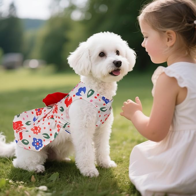 choyaxo Small Dogs Girl Bow Cat Dress