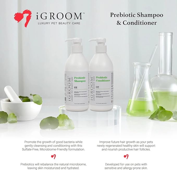 iGroom Prebiotic Dog Shampoo, Luxury Pet Beauty Care, Promote Growth of Helpful Bacteria, Restore Coats Natural Moisture, Made in USA, Gallon